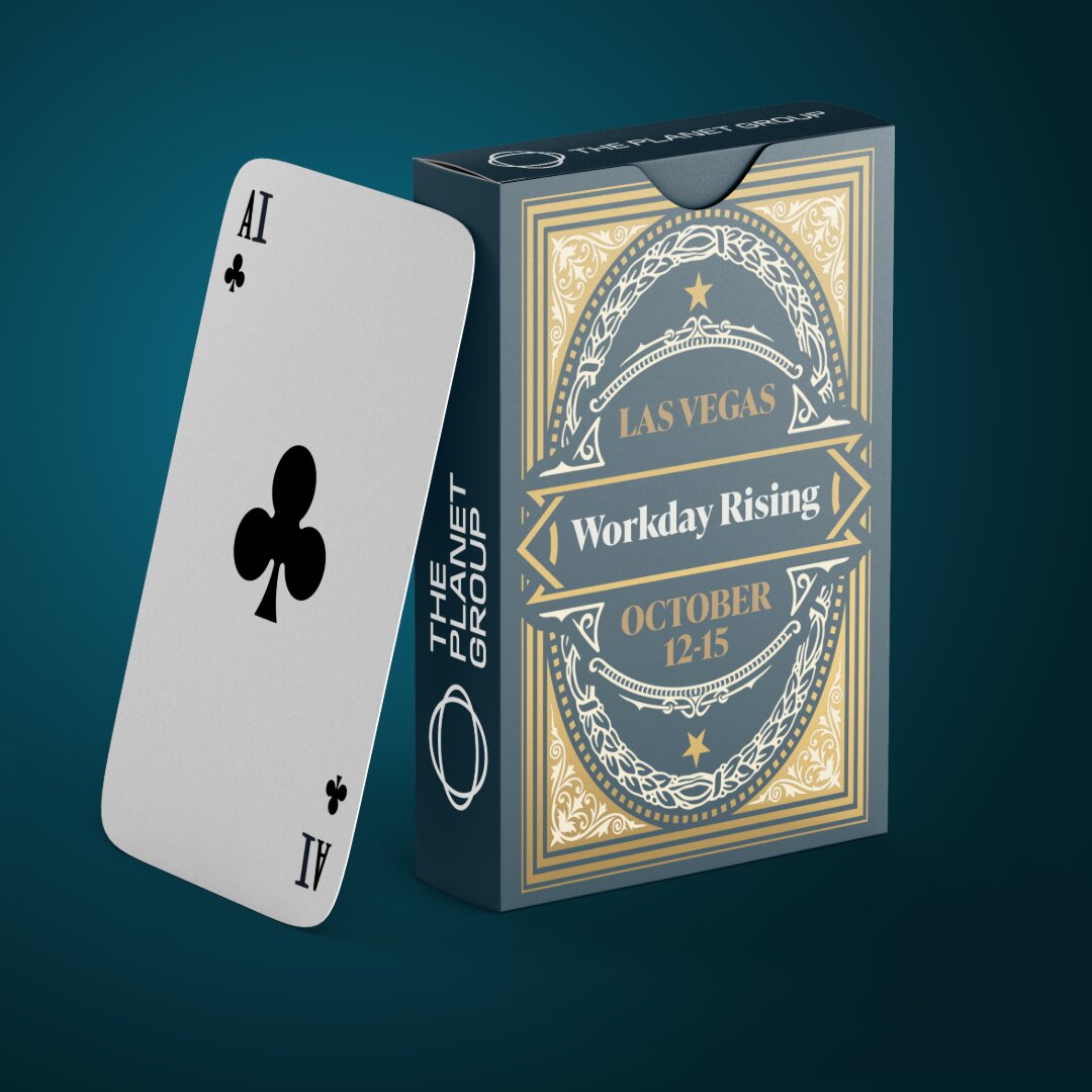 Custom playing card deck for Workday Rising with an AI of clubs card